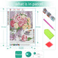 Shabby Pink & White Roses in Vase Diamond Painting Kit for Adults & Kids, 5D Full Drill Round - Chic Brico