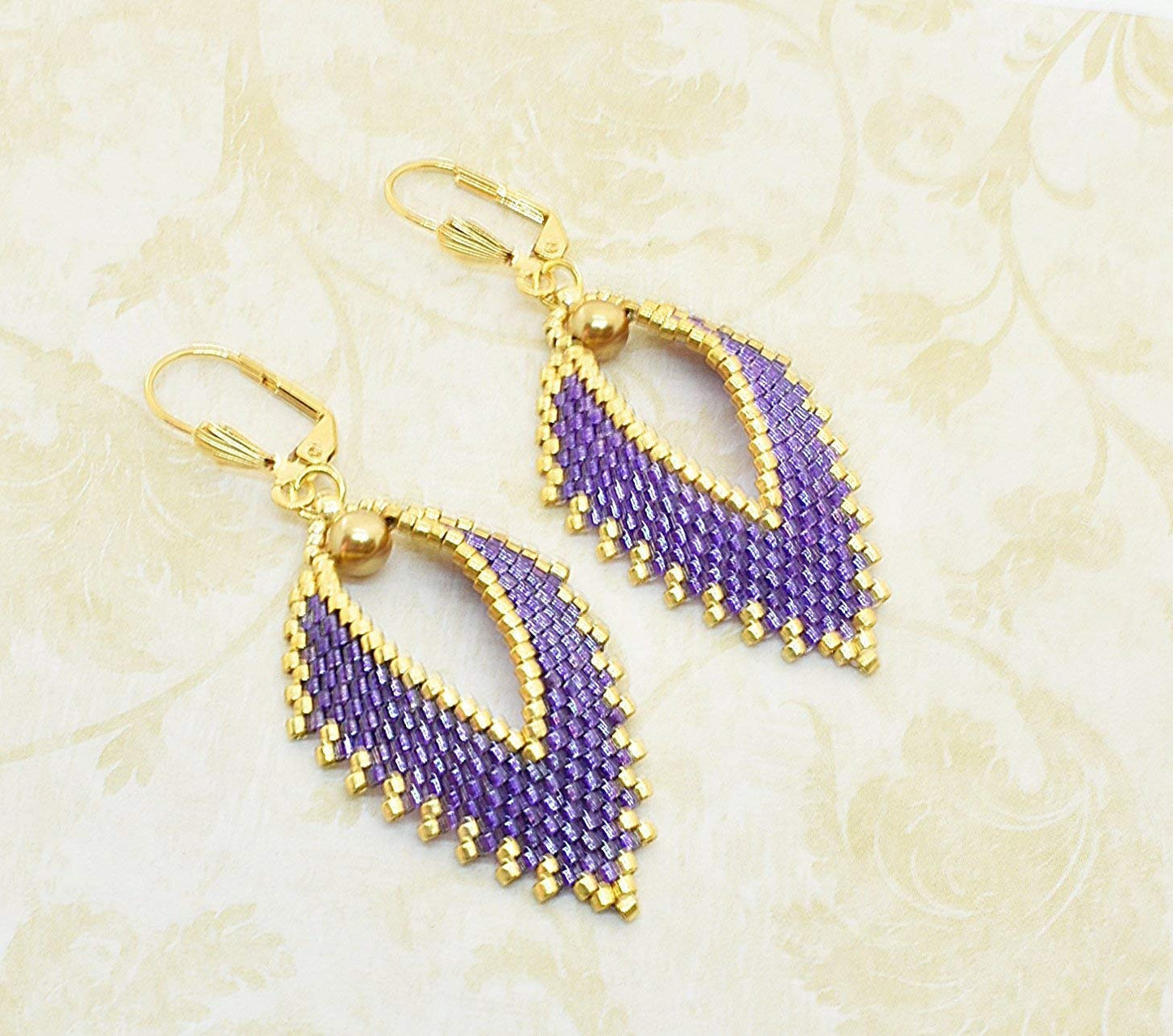 Russian Leaf Beaded Earrings - The Jewel Tones (10 colors) - Chic Brico