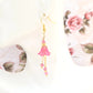Deep Fuchsia Pink and Gold Bell Flower Earrings - Chic Brico