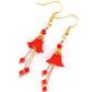 Ruby Siam Red Flower Bell Earrings - Chic Brico