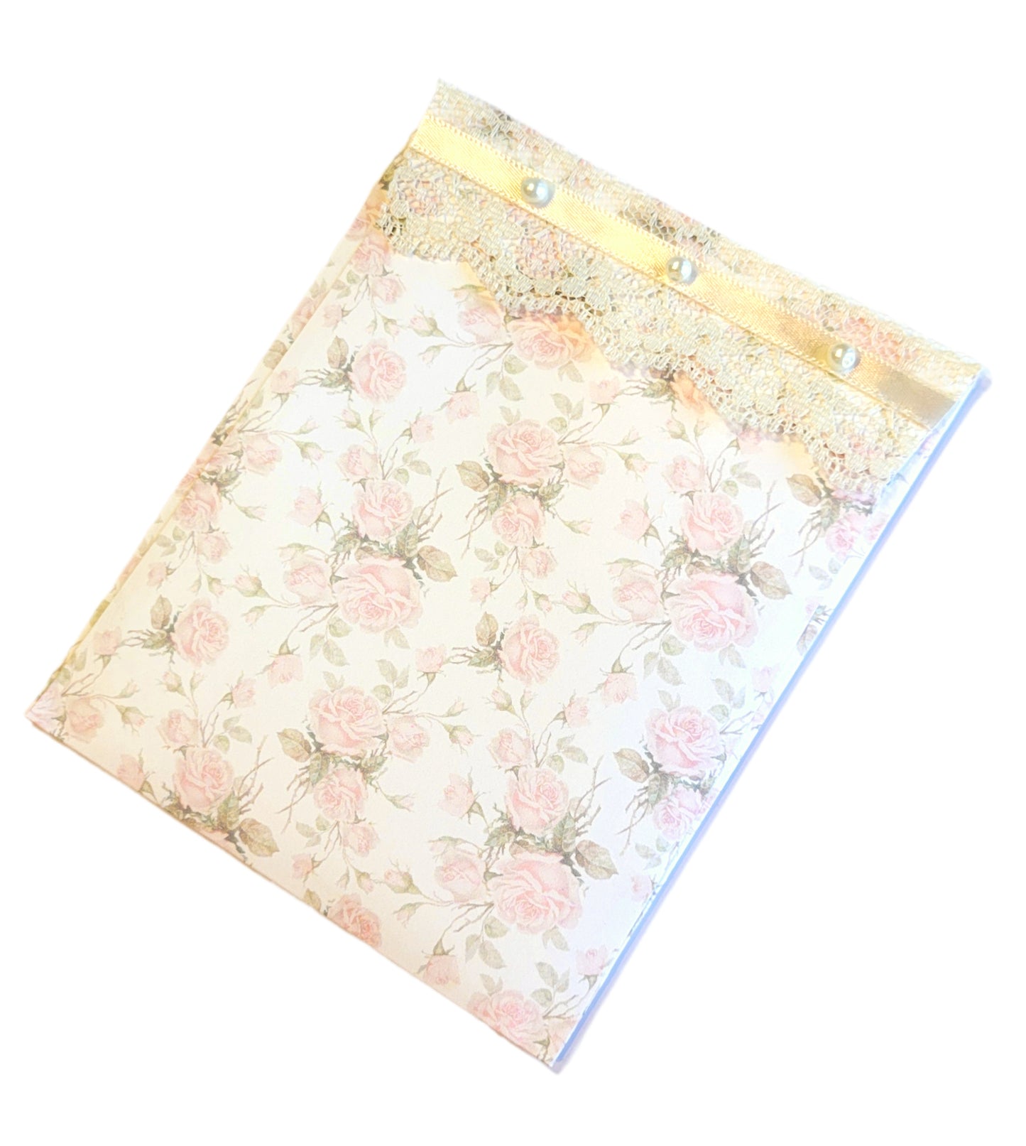 Pearls & Lace Rose Petal Scented Drawer, Closet & Car Sachets, Large Size 4" x 5", 3-Pack