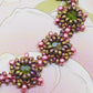 Pink and Emerald Green Crystal Reversible Beaded Bracelet - Chic Brico