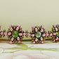 Pink and Emerald Green Crystal Reversible Beaded Bracelet - Chic Brico