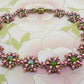 Pink and Emerald Green Crystal Reversible Beaded Bracelet - Chic Brico