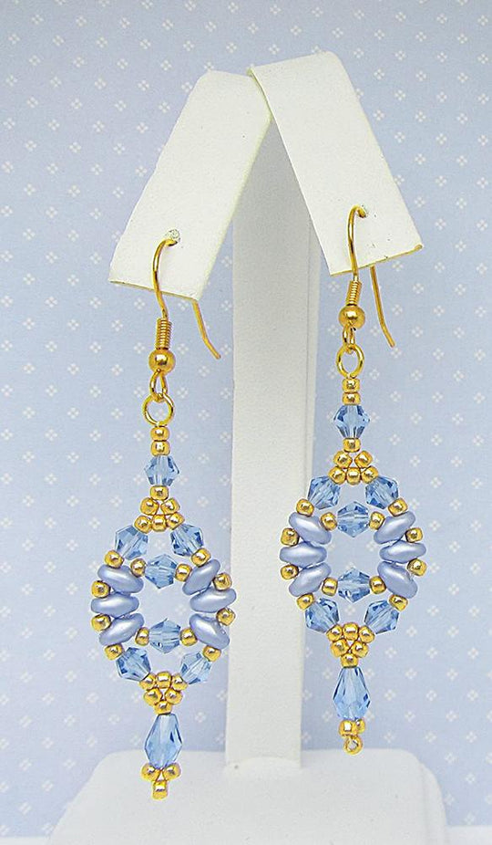 Baby Blue Crystal Oval Dangle Teardrop Earrings - Chic Brico