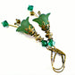 Vintage Victorian Style Emerald Green and Antique Bronze Bell Flower Lucite Earrings - Chic Brico