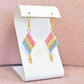 Baby Blue, Baby Pink and Gold Diagonal Geometric Delica Earrings - Chic Brico