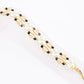 Jet Black and Gold Crystal and Pearl Hex Block Link Bracelet - Chic Brico