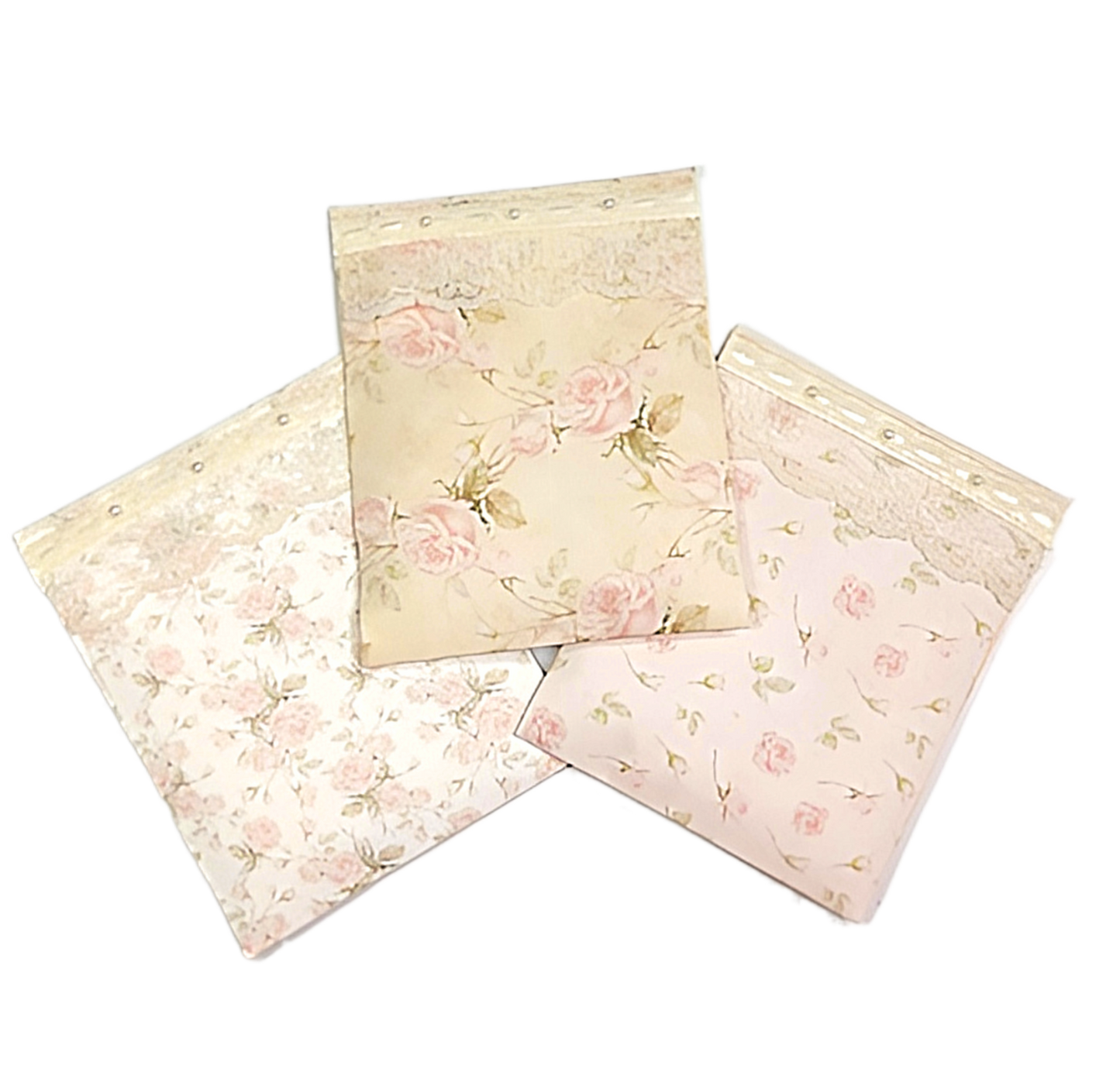 Pearls & Lace Rose Fragrance Scented Drawer & Closet Sachets, Large Size 4" x 5", 3-Pack - Chic Brico