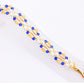 Sapphire Blue and Gold Crystal and Pearl Hex Block Link Bracelet - Chic Brico