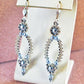 Light Blue Pearl and Silver Oval Hoop Earrings made with Swarovski Pearls - Chic Brico