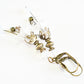 Vintage Victorian Style White and Antique Bronze Bell Flower Lucite Earrings - Chic Brico