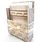 42-Pc Stationery Gift Box Set w/Reusable Desktop Organizer Box and Gold Pen - Vintage Letters & Ivory Lace) - Chic Brico