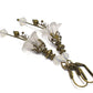 Vintage Victorian Style White and Antique Bronze Bell Flower Lucite Earrings - Chic Brico